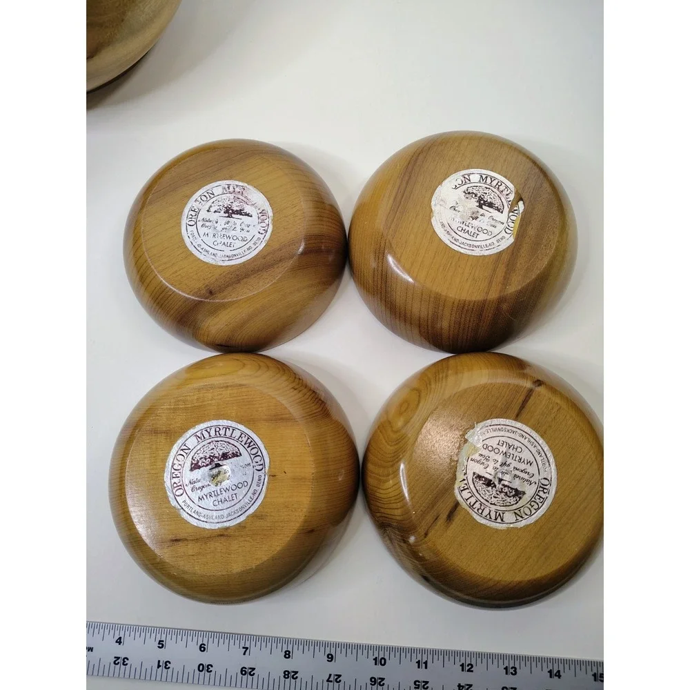 Vintage Myrtlewood Oregon Bowl Set of 4